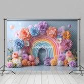 Aperturee - Aperturee Floral Balloon Rainbow Arch Sweet Wedding Backdrop